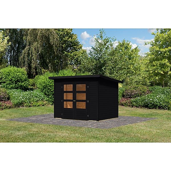 Karibu Gartenhaus Stockach 3 Schwarz 197 x 242 x 182 cm günstig online kaufen