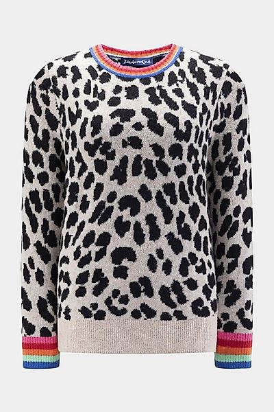 Zaubermond Strickpullover Zaubermond Strickpullover Leo-Muster mit Regenbog günstig online kaufen