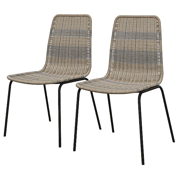 HOMCOM Set von 2 eleganten Esszimmerstühlen mit Stahlgestell im Rattandesig günstig online kaufen