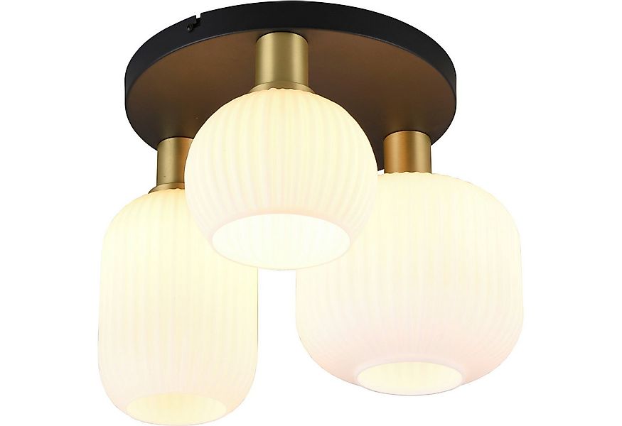 TRIO Leuchten Deckenleuchte DIVA, E27 Deckenlampe 3-flammig mit Glasschirm, günstig online kaufen