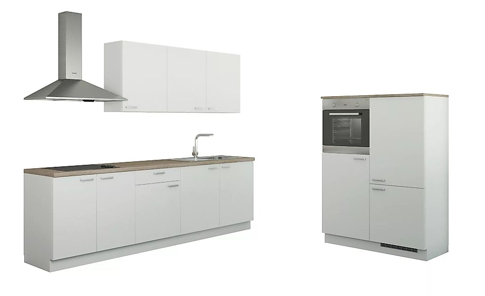 Küchenzeile mit Elektrogeräten - weiß - 390 cm - Küchen > Küchenblöcke mit günstig online kaufen