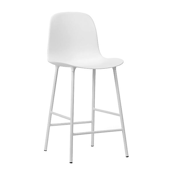 Normann Copenhagen - Form Barstuhl Gestell Stahl 65cm - weiß/Sitzschale Pol günstig online kaufen