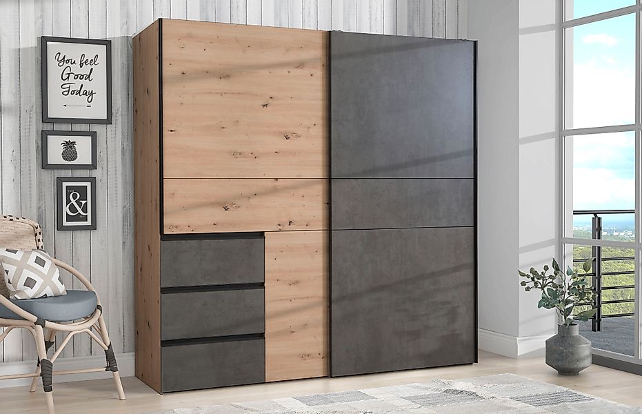 FORTE Schwebetürenschrank "Winn, Schiebetürenschrank mit 3 Schubladen, Made günstig online kaufen
