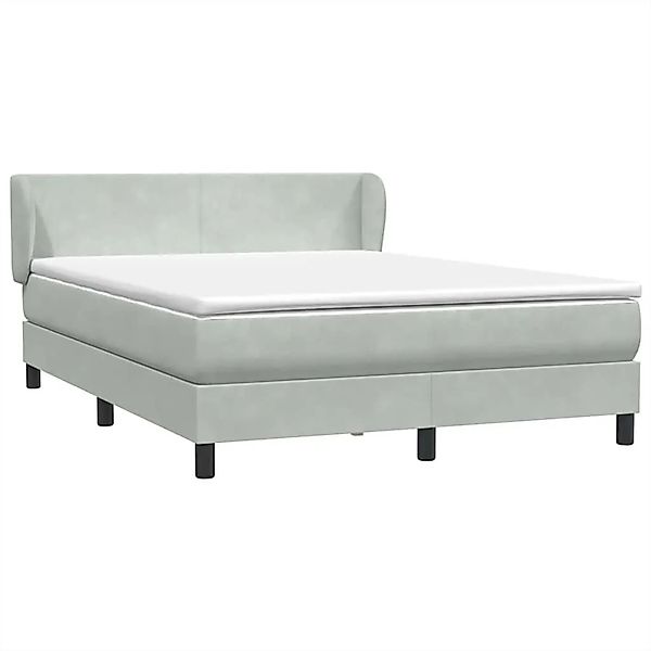 vidaXL Boxspringbett mit Matratze Hellgrau 160x220 cm Samt 3317403 günstig online kaufen