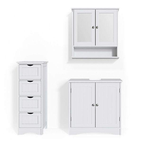 Vicco Badmöbel-Set Bianco, Weiß, 3 Teile, günstig online kaufen