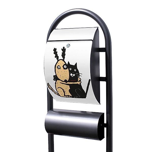 Banjado Standbriefkasten Hammerschlag Optik Größe 150x47x22cm Postkasten Fr günstig online kaufen