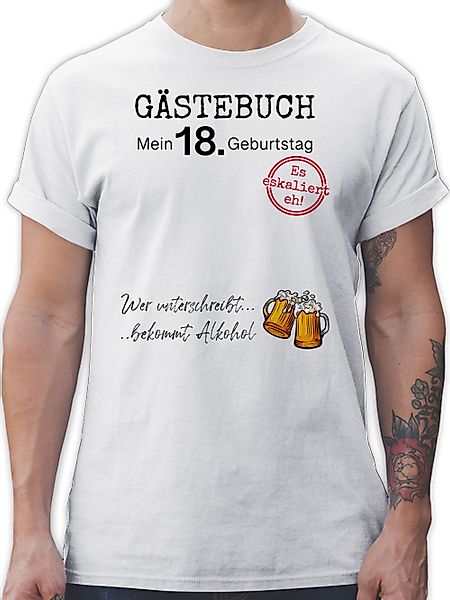 Shirtracer T-Shirt Gästebuch 18. Geburtstag 18. günstig online kaufen