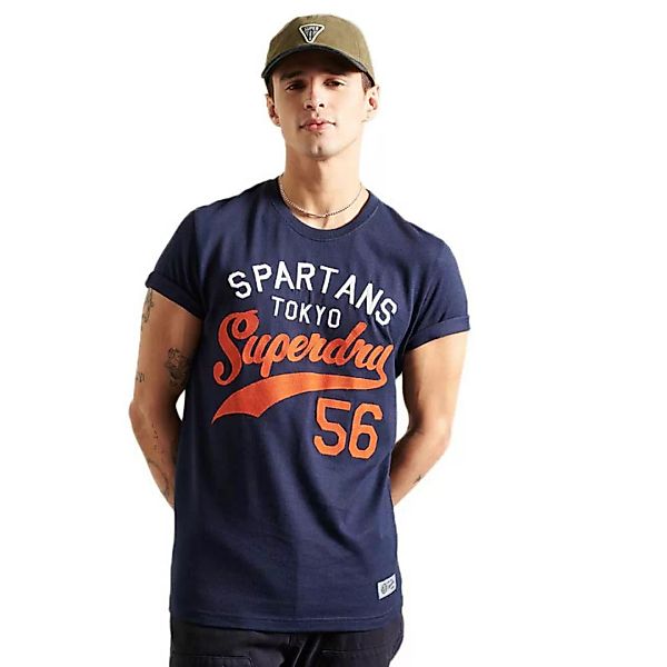 Superdry Vintage Varisty Embroidered Kurzarm T-shirt L Atlantic Navy Grit günstig online kaufen