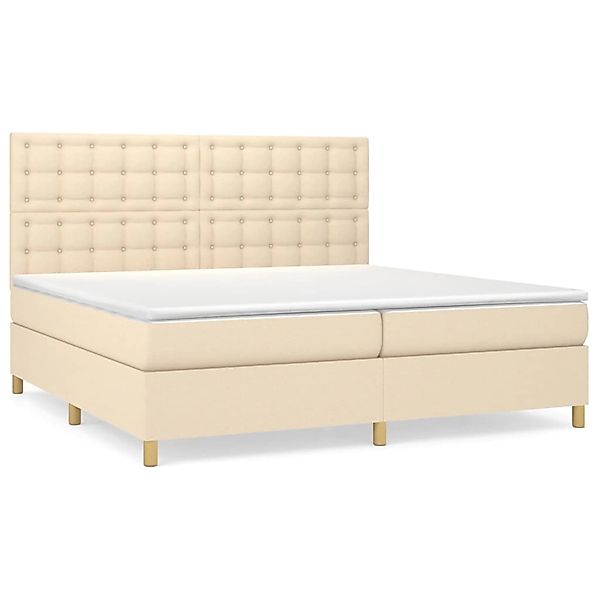 vidaXL Boxspringbett mit Matratze Creme 200x200 cm Stoff1347714 günstig online kaufen