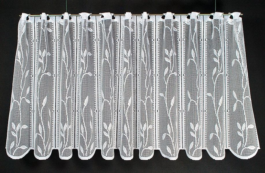 Gardinen Kranzusch Scheibengardine Raffrollo Blätterranke (1 St), Stangendu günstig online kaufen