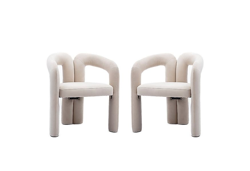 KLAM HOME Esszimmerstuhl Samt moderne Design Polsterstuhl mit Armlehne (gep günstig online kaufen