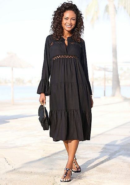 LASCANA Midikleid mit Häkeleinsätzen günstig online kaufen
