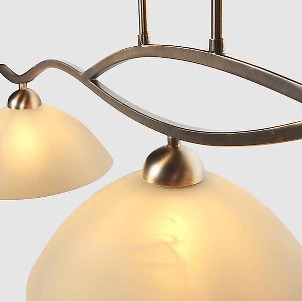 Hängeleuchte Anthea, 3-flammig, bronze, Metall, Glas, E27 günstig online kaufen