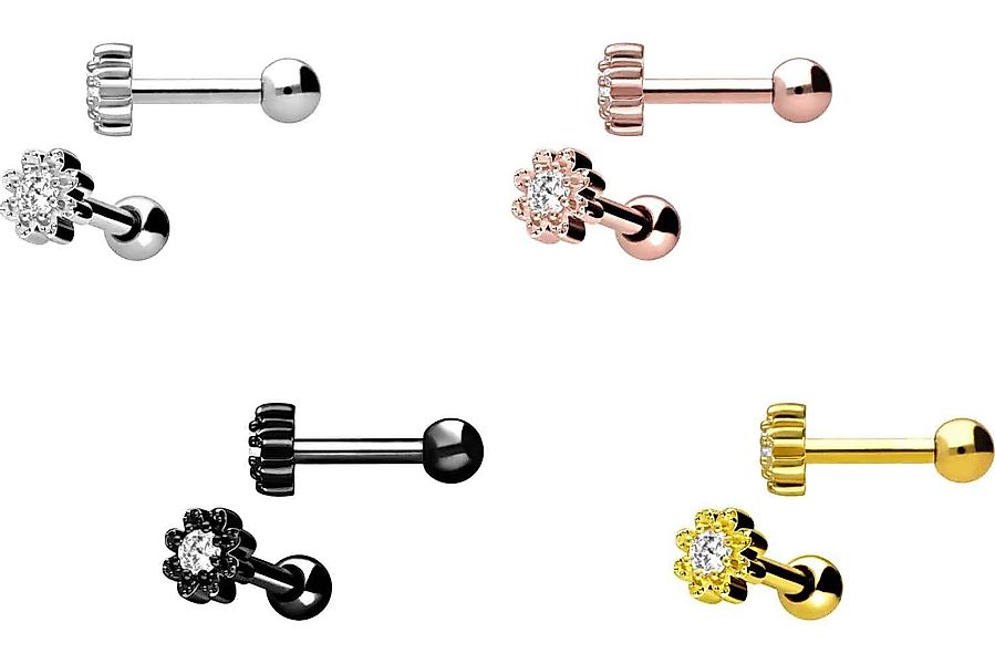 PIERCINGLINE Single-Ohrstecker Chirurgenstahl Ohrpiercing BLUME + günstig online kaufen