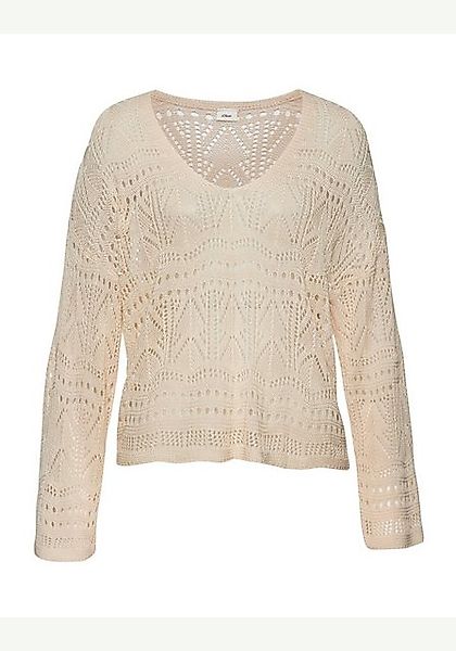 s.Oliver Strandpullover mit semi-transparentem Ajourmuster, sommerlicher St günstig online kaufen