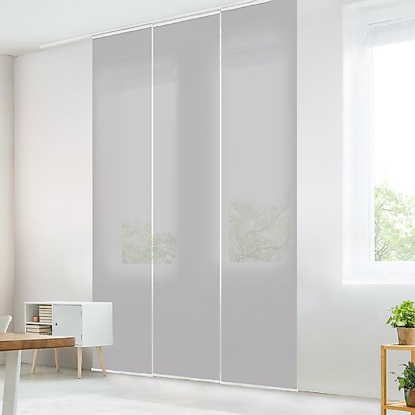 Bilderdepot24 Schiebegardine modern Flächenvorhang blickdicht Achatgrau, günstig online kaufen