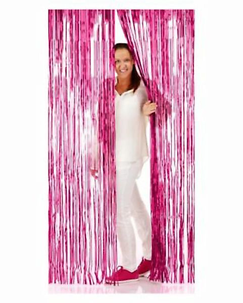Lametta-Vorhang Türen pink   1 x 2 m Partydeko pink/rosa  Erwachsene günstig online kaufen