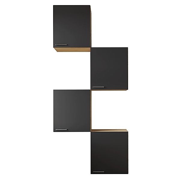 Respekta Küchenmöbel-Set 7 Merle 100 cm Schwarz günstig online kaufen