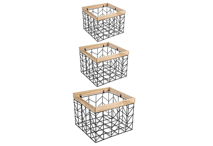 IDIMEX Aufbewahrungskorb BOHAI (Set), Metallkorb BOHAI 3er Set Drahtkorb Or günstig online kaufen