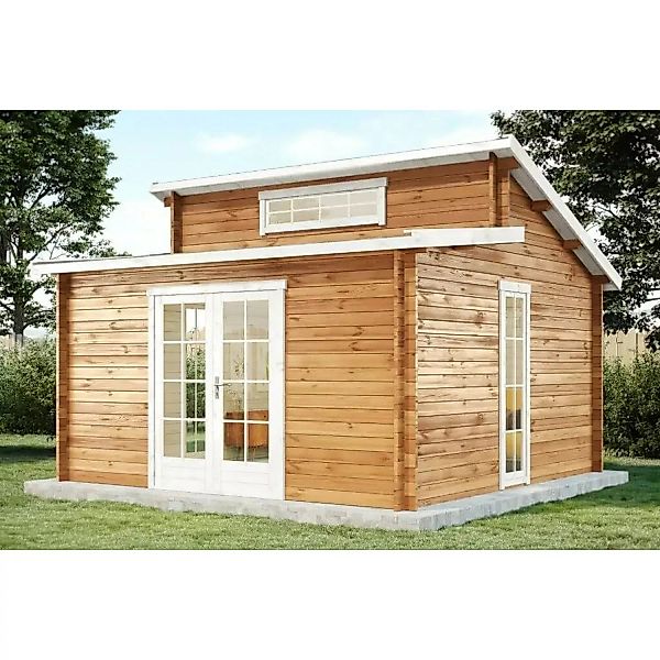 Carlsson Holz-Gartenhaus Lausitz Pultdach Druckimprägniert 400 cm x 440 cm günstig online kaufen