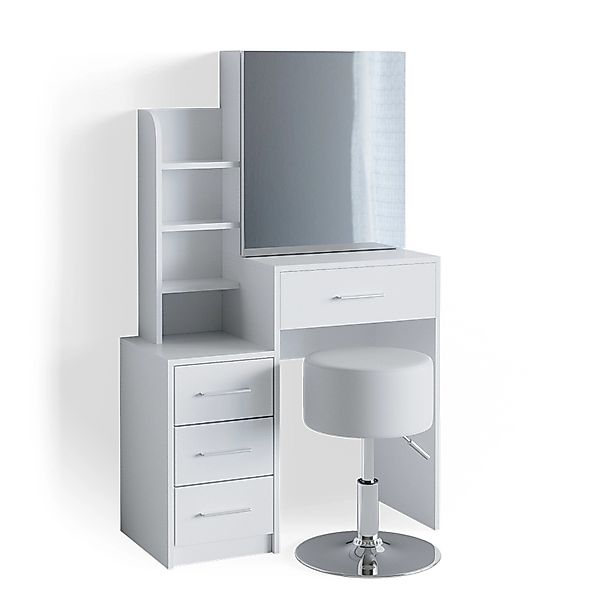 Vicco Schminktisch Conrada Weiß 36 cm mit Hocker günstig online kaufen