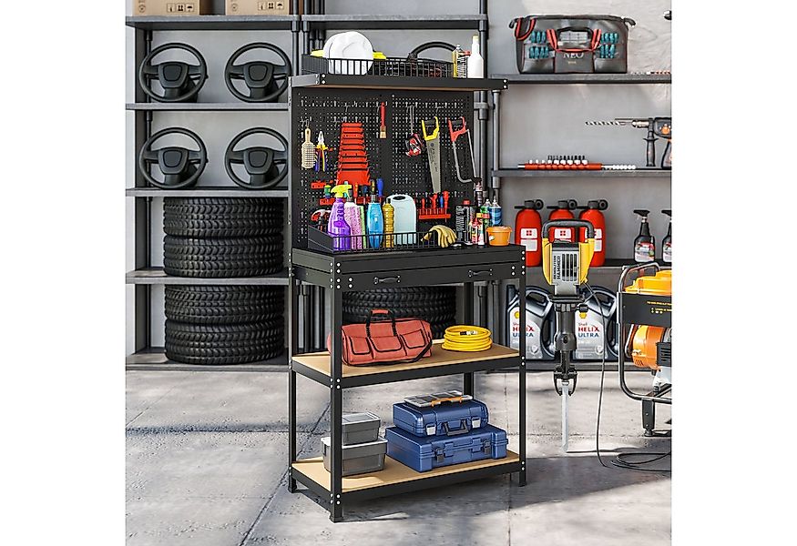 HOMCOM Werkstatt-Set mit Regale, Schublade, (Werkstatteinrichtung, 1-tlg), günstig online kaufen