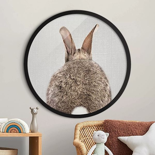 Rundes Bild mit Rahmen Hase von hinten günstig online kaufen