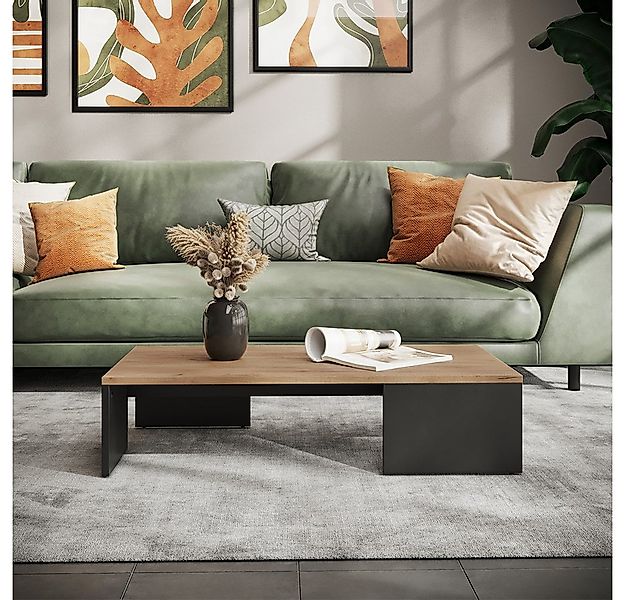 Vicco Couchtisch Hardi, Anthrazit/Goldkraft Eiche, 90 x 21.4 cm günstig online kaufen