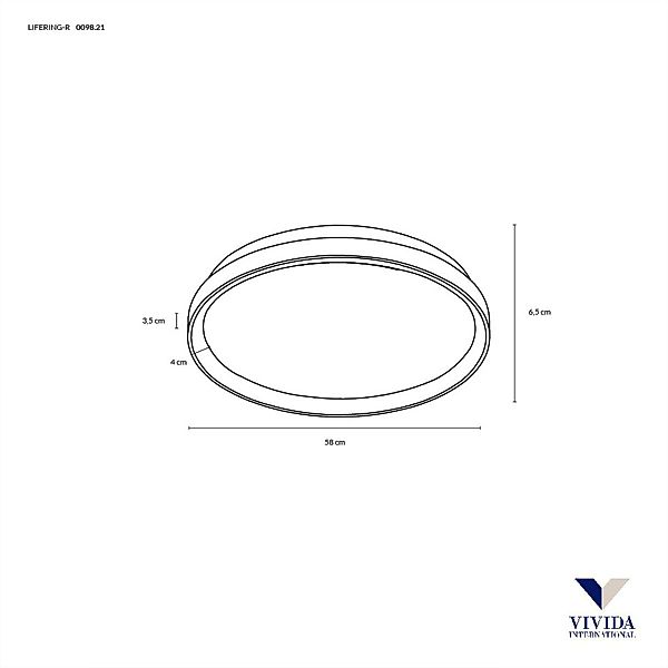 Vivida International Deckenleuchten Lifering-R Deckenleuchte, Titanium, günstig online kaufen