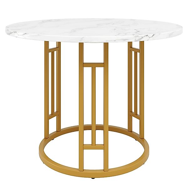 Runder Esstisch für 4 Personen, stilvolle Tischbeine aus Metall, Tischplatt günstig online kaufen