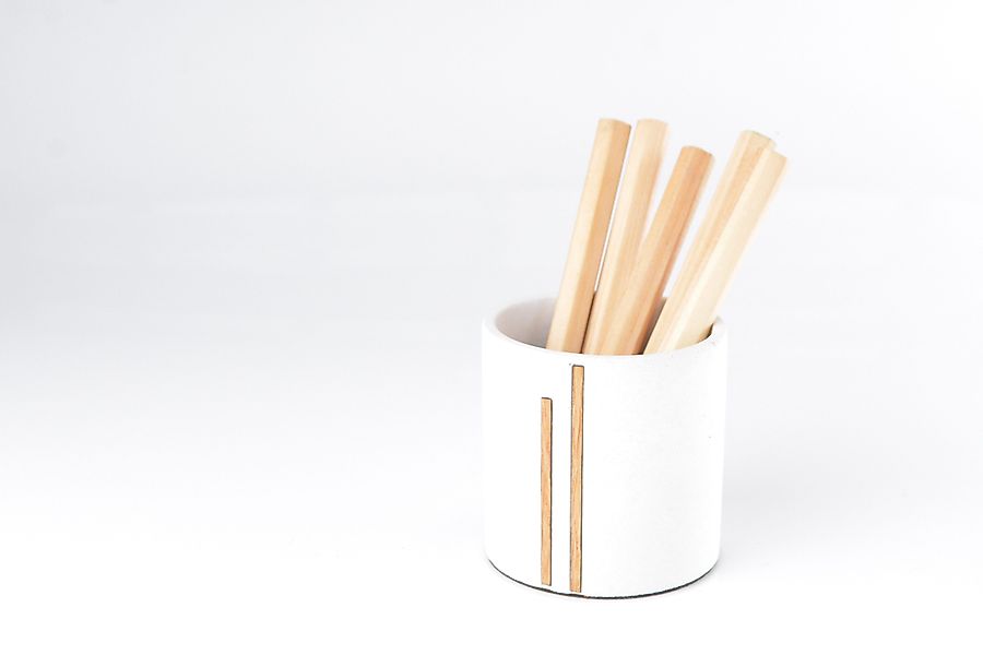 Bannik Blumentopf aus Beton und Holz, günstig online kaufen