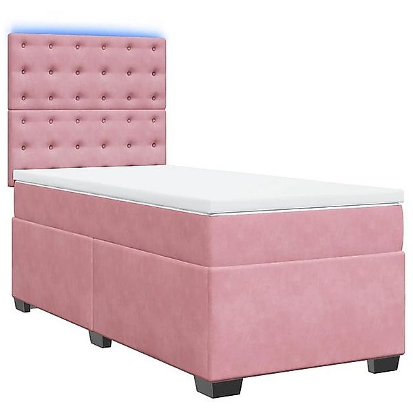 vidaXL Bett Boxspringbett mit Matratze Rosa 100x200 cm Samt günstig online kaufen