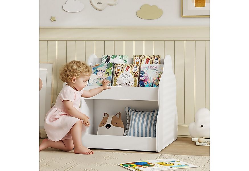 AIYAPLAY Spielzeugtruhe mit Rädern, 4 Regalen (Kinderregal, 1 St., 2-stöcki günstig online kaufen