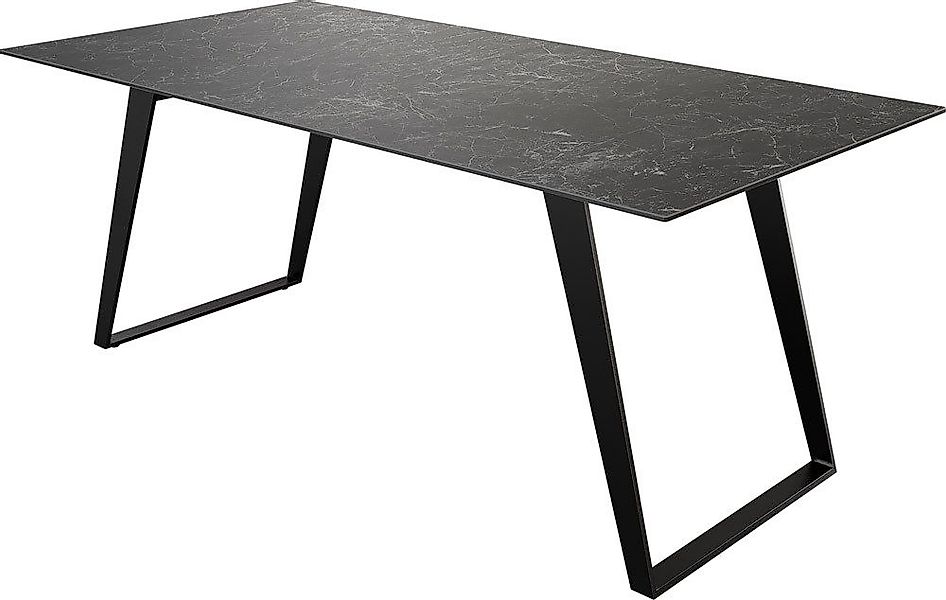 DELIFE Esstisch Edge, Keramik Laminam® Nero günstig online kaufen