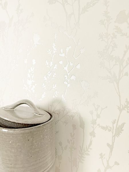 Newroom Vliestapete, Weiß Tapete Modern Blumen günstig online kaufen