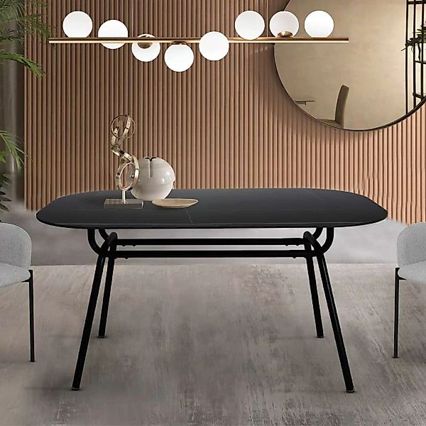 Esszimmer Tisch modern mit Steinplatte ovale Form günstig online kaufen