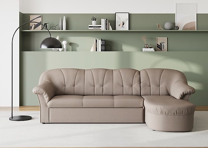DOMO collection Ecksofa »Pegnitz, elegante Rückensteppung, kompakte Stellma günstig online kaufen