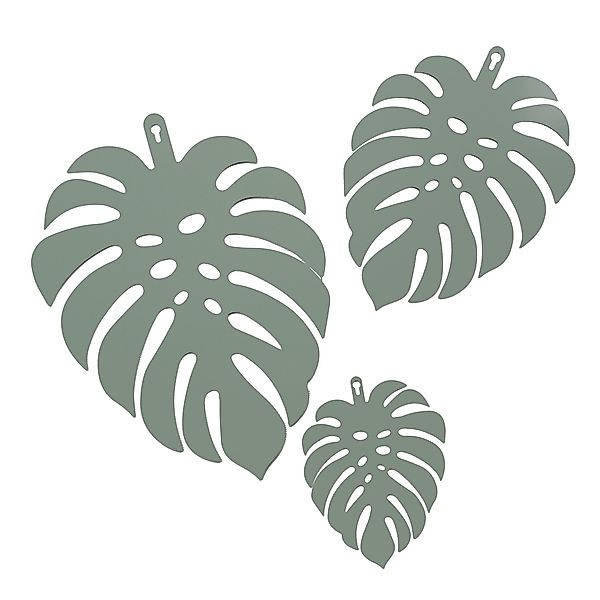 UNUS HOME Wanddekoobjekt Monstera Blätter aus Metall im 3er Set (3er Set), günstig online kaufen