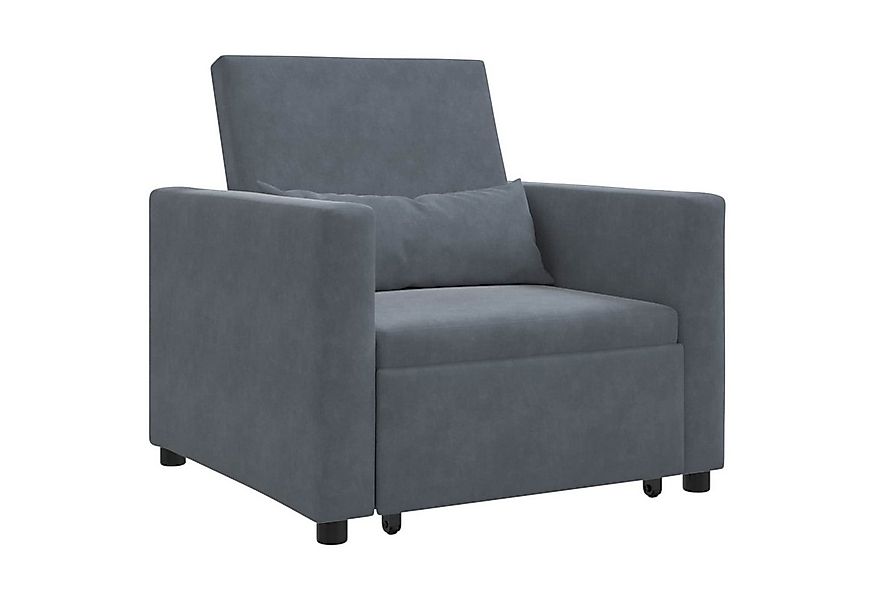 vidaXL Sessel Ausziehbare Schlafcouch Einzel Dunkelgrau 90 x 165 x 87 cm Sa günstig online kaufen