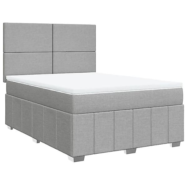 vidaXL Boxspringbett mit Matratze Hellgrau 160x200 cm Stoff 3294012 günstig online kaufen