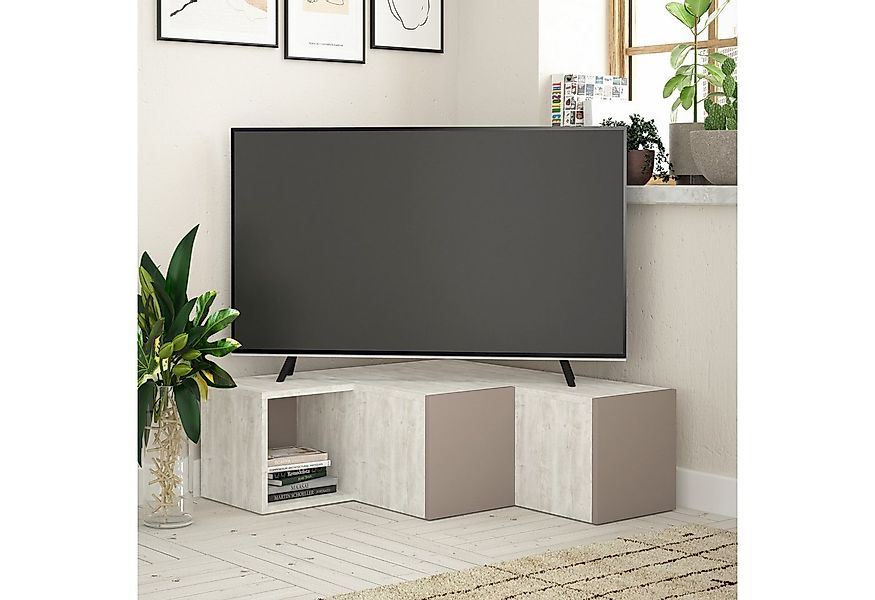 Decortie Schreibtisch Compact, Moderner TV-Ständer TV-Element Mit Wandregal günstig online kaufen