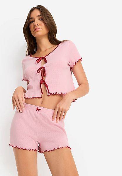 LSCN by LASCANA Shorty 2 tlg. Mit Schleifen zum binden günstig online kaufen