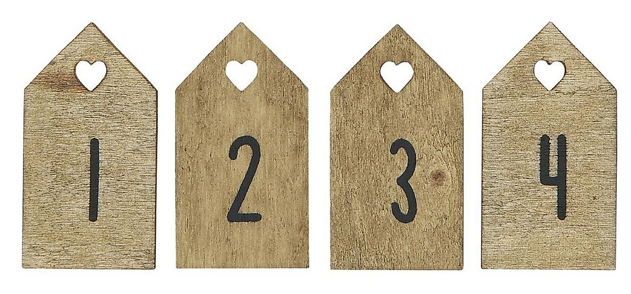 Ib Laursen Windlicht IB Laursen Advents Anhänger Set 1-4 Kerze Zahlen Holz günstig online kaufen