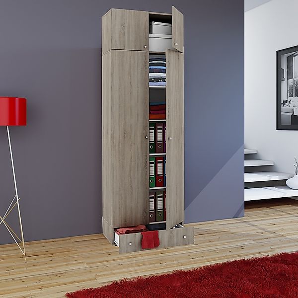 VCM Kleiderschrank "VCM Holz Kleiderschrank  Schrank mit 5 Fächer und Dreht günstig online kaufen