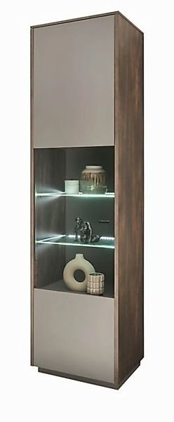 Furn.Design Vitrine Piano (Stauraumvitrine in Thermo Eiche mit grau, 55 x 2 günstig online kaufen