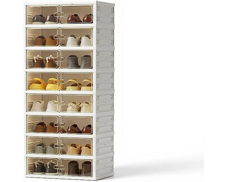 GarveeMore Schuhbox Faltbare Schuh Aufbewahrungsbox, Kunststoff Schuh Schrä günstig online kaufen