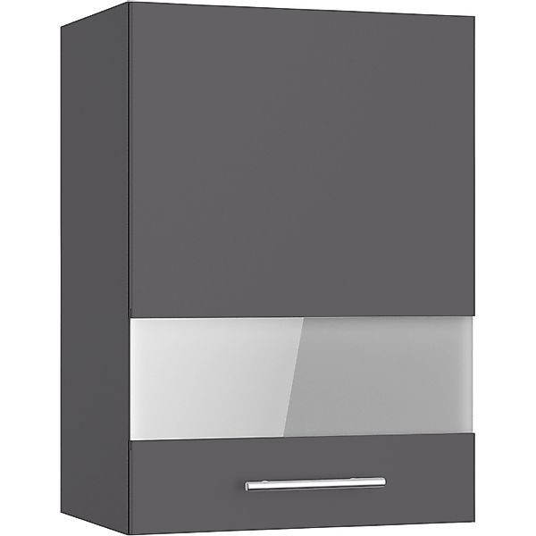 Optifit Küchen-Oberschrank mit Glassegment Ingvar420 50 cm Anthrazit Matt günstig online kaufen