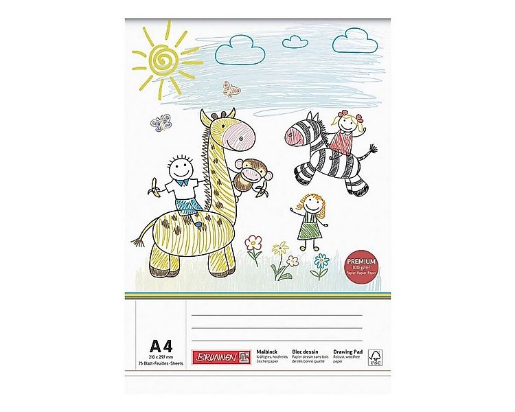 BRUNNEN Malblock, A4, 75 Blatt/ Block, Grammatur 100 g/m² günstig online kaufen