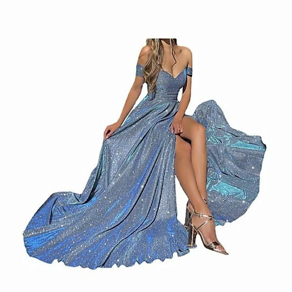 RUZU UG Abendkleid Damen Bankettkleid Pailletten Schlauchkleid Schlitzkleid günstig online kaufen