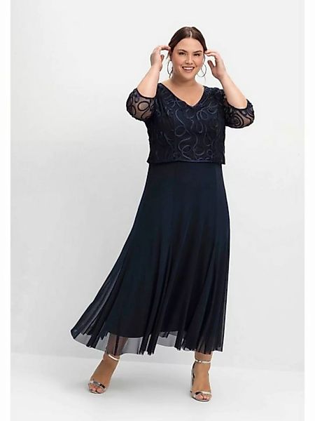 Sheego Abendkleid Große Größen aus Mesh, mit Zierborten günstig online kaufen
